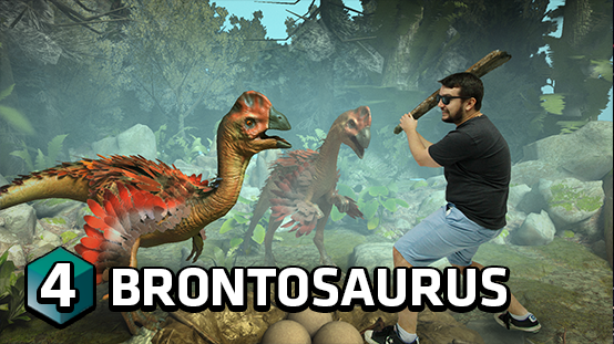 Defend the Brontosaurus eggs from oviraptors
